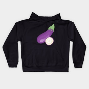 Eggplant Veggie Sticker Kids Hoodie